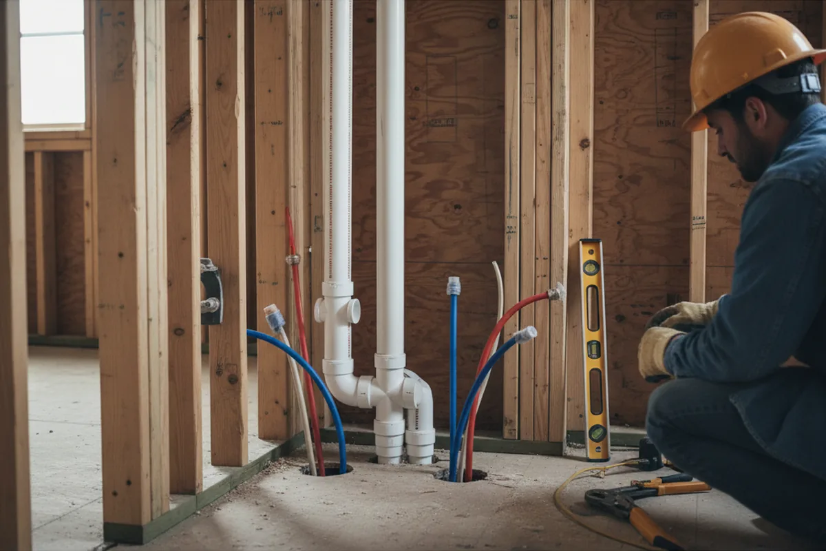 Drain and supply rough-in during Sump Pump Repair in Downey